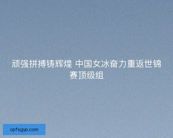 顽强拼搏铸辉煌 中国女冰奋力重返世锦赛顶级组