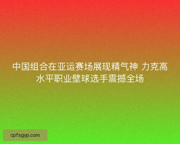 中国组合在亚运赛场展现精气神 力克高水平职业壁球选手震撼全场 中国组合在亚运赛场展现精气神 力克高水平职业壁球选手震撼全场